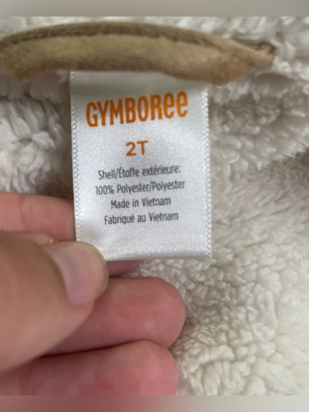 Gymboree Fleece Lined Faux Sherpa Jacket with Rope Clasps size 2T